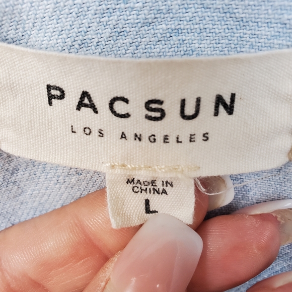 PAC SUN - Y2K Embroidery Sayings Jean Jacket with Pockets Large - Picture 16 of 16